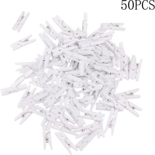50PCS Mini Wooden Clothes Pegs Natural Wooden Clothes Paper Photo Clips Pegs Peg Office School Pin Decoration Clothespin Cl J4T9