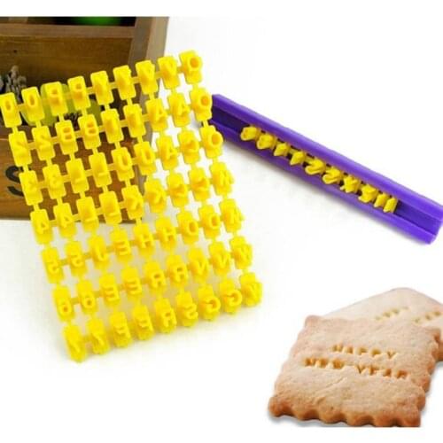 72pcs Alphabet Number Cookie Biscuit Letter Stamp Embosser Cutter Fondant Mould DIY Baking Tool for Cookie Decorations Chocolate
