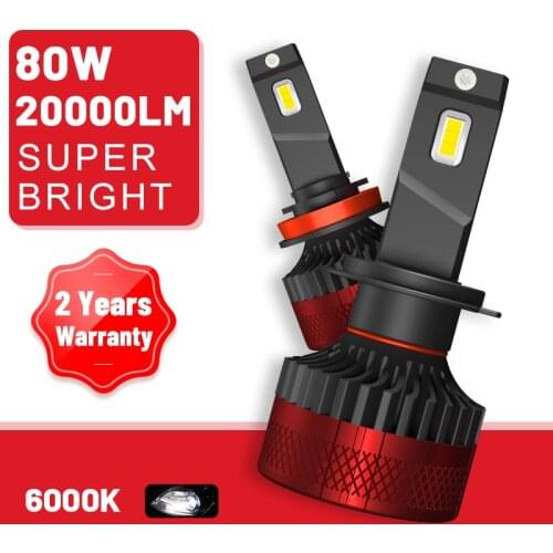 Carlitek 9012 LED Headlight 20000LM CSP Chips H4 H7 H11 HIR2 H1 H9 H8 9005 9006 HB3 HB4 6000K Canbus Error Free F5 F5C Car Light