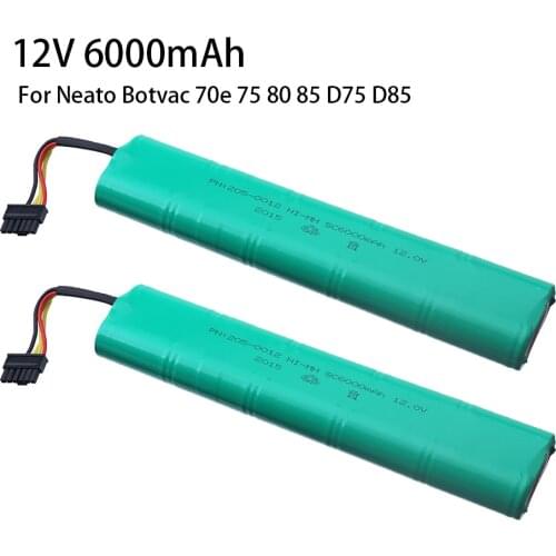 2pcs 12V 6000mAh Battery For Neato Botvac 70e 75 D75 80 85 D85 Vacuum Cleaners Rechargeable Batteries 12V Ni-MH Battery 6000mAh