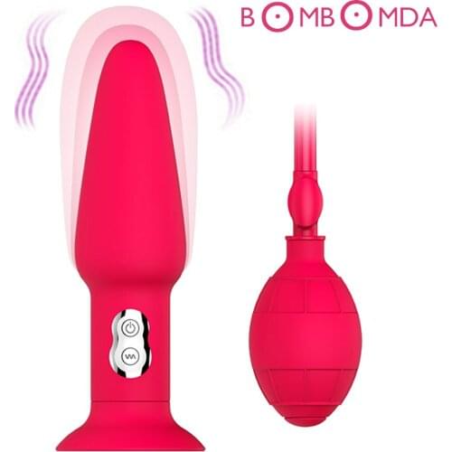 Anal Inflatable Vibrator Adult Sex Toys Dildo Butt Plug Adsorption Type Vagina Anal Expansion Vibrator For Women Men Masturbator