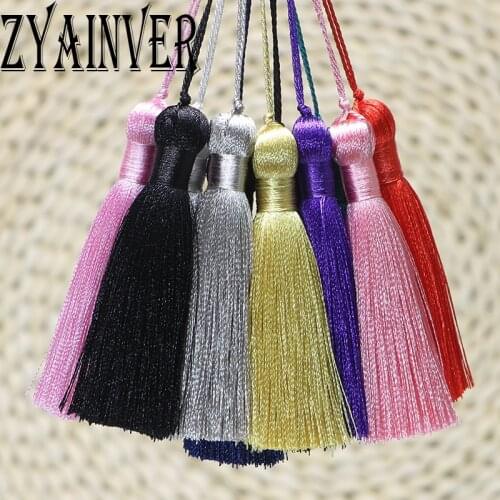 10pcs 8cm Tassel Fringe Trim for Jewelry Making Silk Satin Tassel Brush DIY Earrings Pendant Handmade Crafts Decor Accessories