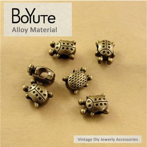 BoYuTe (60 Pieces/Lot) 11*14*8MM Antique Bronze Plated Zinc Alloy Hole Beads for Jewelry Making Accessories Parts Diy Bracelets