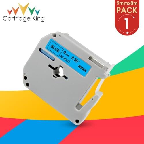 Black on Blue MK-521 MK521 M 521 9mm Label Tape Compatible for Brother P-touch Label Maker for Brother MK 521 Pirnter Ribbon