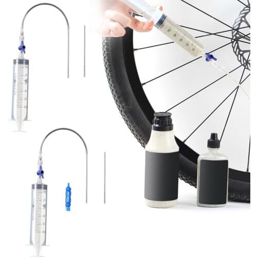 Mountain Road Bike 60ML 2oz Tubeless Tyre Sealant Injector Syringe with Valve Cap Valve Core Tool for Bicycle No Tubes Tire