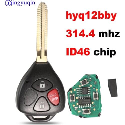 Jingyuqin 3 Buttons ASK 314mhz HyQ12BBY With Chip ID67 Remote Key Case Cover For Toyota RAV4 Yaris Venza Scion tC/xA/xB/xC