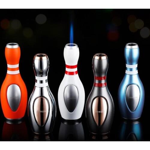 Jobon Bowling Ball Shape Windproof Direct fire Straight Punch Gas Lighter Gift box Creative Personality is Blue Flame Lighter
