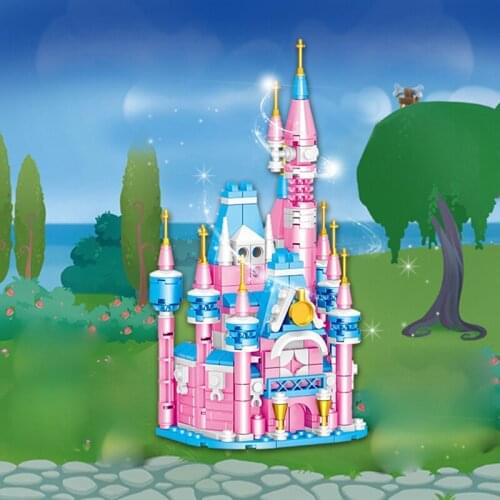 NEW 4 IN 1 Disney Girl Friends Garden castle Mickey Minnie Duck Model Suit Building Blocks Brick Toys For Children Gifts