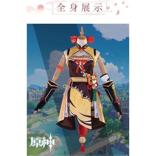 2021 THE HOT Game genshin impact cos XiangLing cosplay costume full suit LL