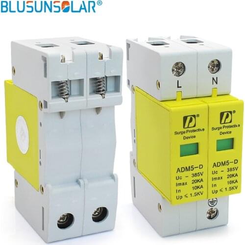 Hot selling SPD AC 385V 20KA high quality Max Current 2P Standard 35mm DIN Rail Surge Protection Device
