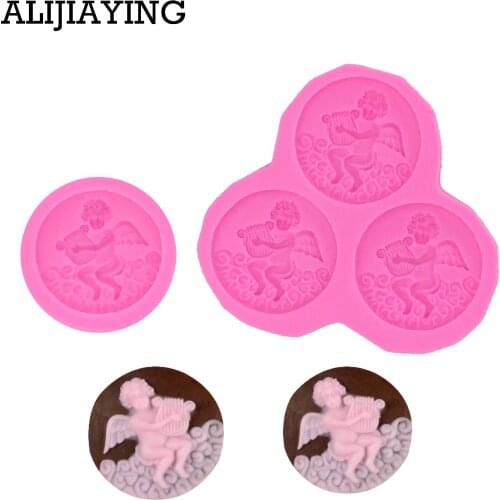 M0204 Baby Angel silicone mold fondant mold boy cake decorating tools chocolate gumpaste mold