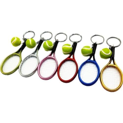 1pc Cute Sport Mini Tennis Racket Pendant Keychain Keyring Key Chain Ring Finder Holer Accessories Gifts for Teenager Fan