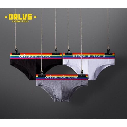 OR/H589 Men Jockstraps Soft Cotton Jockstrap Underwear Sexy Gay Penis pouch bikini buttocks Hollow thong men underwear
