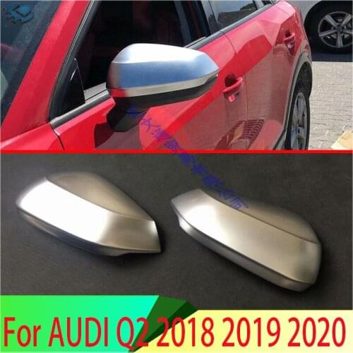 For AUDI Q2 2018 2019 ABS Chrome Door Side Mirror Cover Trim Rear View Cap Overlay Molding Garnish