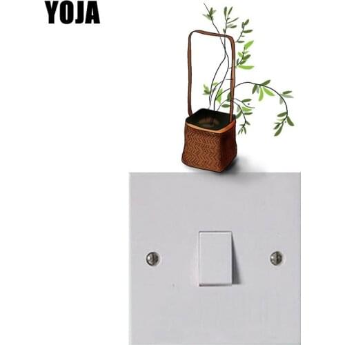 YOJA Chinese ink-and-wash Hand-painted Plants Switch Sticker Personalized Living Room Bedroom Wall High Quality Decor 8SS0587