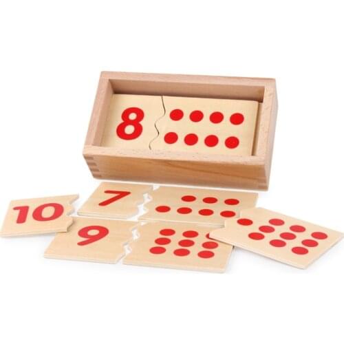 Montessori Educational Wooden Number Points Toys For Children Number And Counter Match-up Puzzle Early Education Childhood Toys