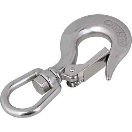 Silver 304 Stainless Steel American Type Trigger Round Swivel-Eye Lifting Snap Tone Hook with 150KG Working Load Limit