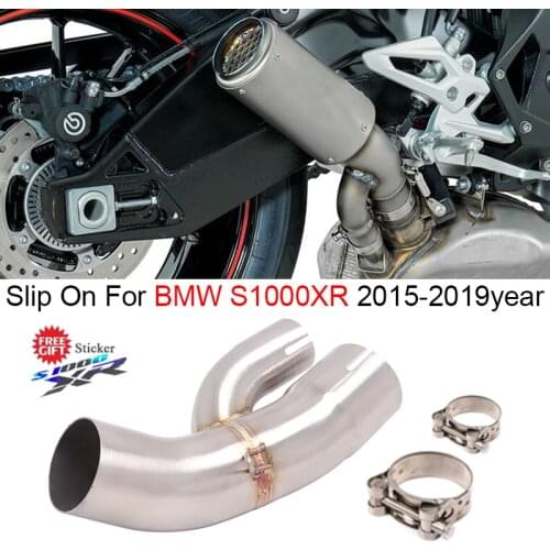 Slip On For BMW S1000XR 2015 - 2018 2019 Motorcycle Exhaust System Escape Modified Tube Middle Link Pipe Connection 51mm uffler