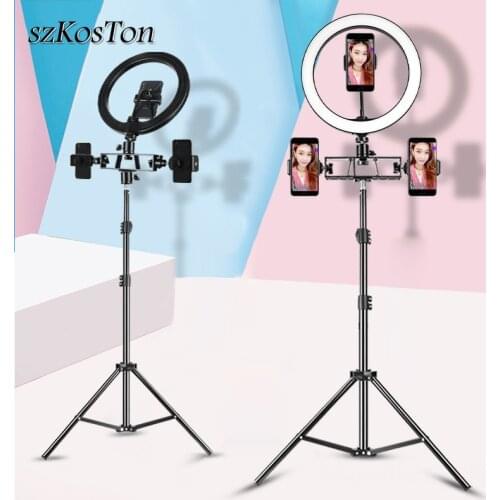 33cm Selfie LED Ring Light with Tripod Stand 3 Phone Holder Clip Photo Studio Photography Lighting For Youtube Tiktok Live Video