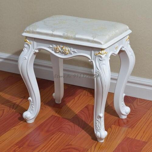 European style dressing stool simple modern makeup stool French manicure stool home stool bedroom shoe changing stool chair whit