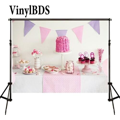VinylBDS Newborn Photography Background Love Baby Birthday Cake Photo Wedding Dessert table Seamless Photo For Studio Custom