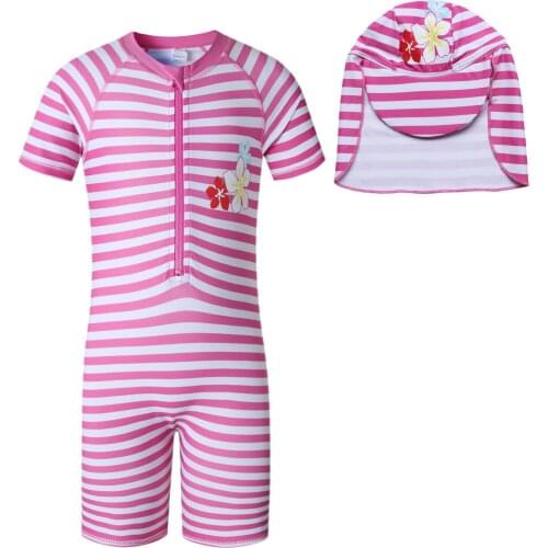 Vivobiniya Boys One-Piece Swimsuit UPF50+ Baby girls Rash Guard Sets Toddler boy Swimwear with sun hats kid swim clothes