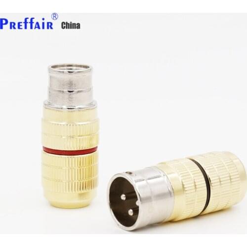 VX005G Gold Plated XLR Plug Connector HiFi Audio 3Pin M & F Black Red