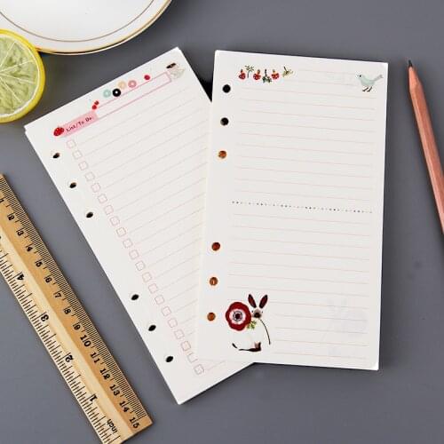 Yisuremia 45Sheet A6 6 Ring Paper Refill Loose-Leaf Binder Inside Page Daily Weekly Monthly Agenda For Notbook School Stationery