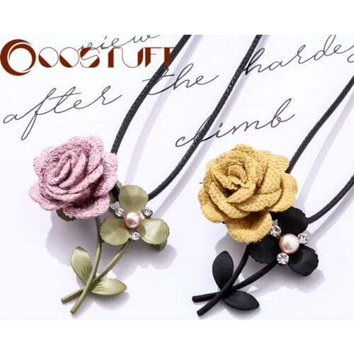 Flannel Flower Long Chain Pendant Jewelry for Women Vintage Necklace Female Simple Suspension Decoration Accessories Wholesale