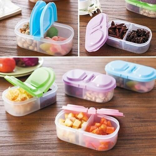 1PCS Boxes Plastic Kitchen Container Fresh Food Storage Sauce Box Case with lids