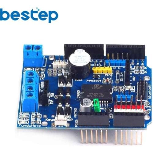 1PCS L298P PWM Speed Controller Dual High-Power H-bridge Driver Bluetooth Interface L298P Motor Shield Board for Arduino