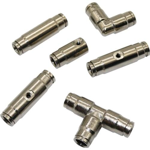 1Pc Copper Nickel Plated 3/8" Pipe Connector with 3/16" Thread Misting Nozzle Seat Garden Atomization System Connection Fittings