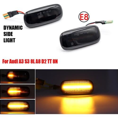 2Pcs/Set LED Dynamic Turn Signals Light Side Marker Indicator For Audi A3 S3 8L 2000-2003 A8 D2 1999-2002 TT 8N 2000-2006