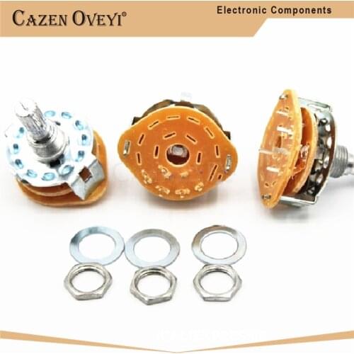 2pcs/lot RS25 Band switch 2P4T 2P5T 2P6T 3P3T 3P4T Mount Rotary Switch Selector Band 2 Pole 5 Position Knob Switch Band Switches