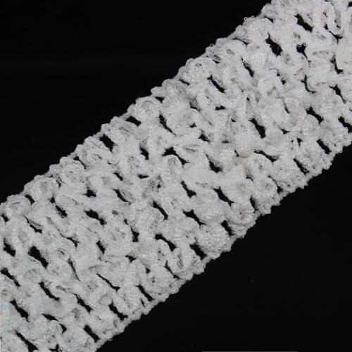 20yard White Braided Elastic Stretch Lace Ribbon Trim Tape Webbing Band Trim For Hairband Sewing Clothes Accessories 39mm T505