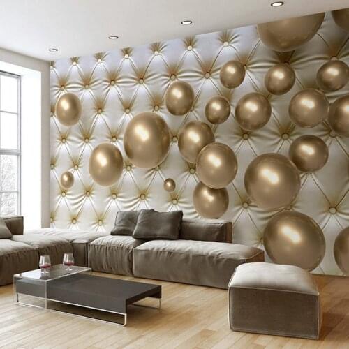 3D Wallpaper Fashion Metal Sphere Soft Roll Photo Wall Murals Living Room Bedroom Background Wall Decor Papel De Parede Stickers