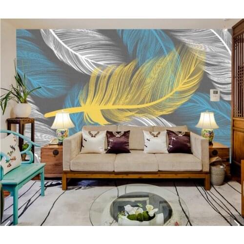 3D Animal Colorful Feather Wallpaper Murals for Living Room Printed Stereo Art Wall Decals Wall Mural Paper Rolls Contact Paper