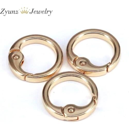 5PCS, Copper Clasps Findings, Round Coin Shape Carabiner Screw Lock Connectors Charms Clasps for Jewelry making