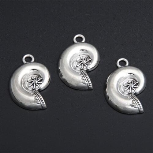 8pcs Zinc Alloy Silver Color Shell Charms Pendants Metal Beach Jewelry Findings Fit DIY A2791