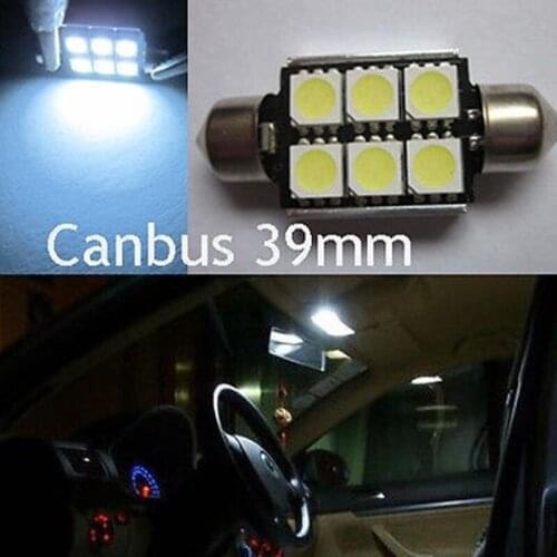 Free Shipping 4pcs White 39MM Canbus Bulb 5050 High Power SMD LED Festoon Dome Light For all canbus car,Benz,VW
