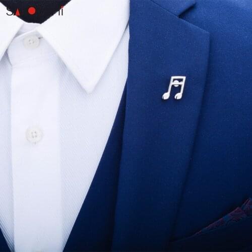 SAVOYSHI Music symbol Shape Men Lapel Pin Brooch Pins Fine Gift for Mens Fashion Brooches Collar Pins Party Engagement Jewelry