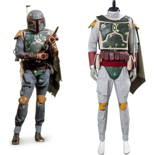Fast delivery Star Cosplay Boba Fett Cosplay Men Uniform Armor Vest Cloak Outfits Halloween Carnival Costume Christmas gift