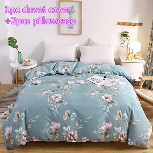 Pure cotton duvet cover sets blue flower quilt cover twin full single double queen king European 2pcs pillowcase comforter cover