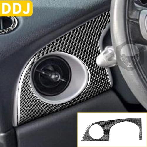 For Mini Cooper S One Hatch R50 R53 2005 2006 Car Driver Side Dashboard Air Vent Panel Cover Carbon Fiber Sticker Accessories
