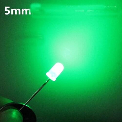 F5 round head LED lamp beads 5mm Bright soft light GREEN light emitting diode 1000pcs