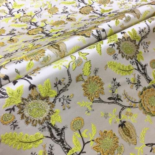 HLQON Chinese style jacquard brocade polyester stretch fabric for felt patchwork dress sewing women tissue clothing