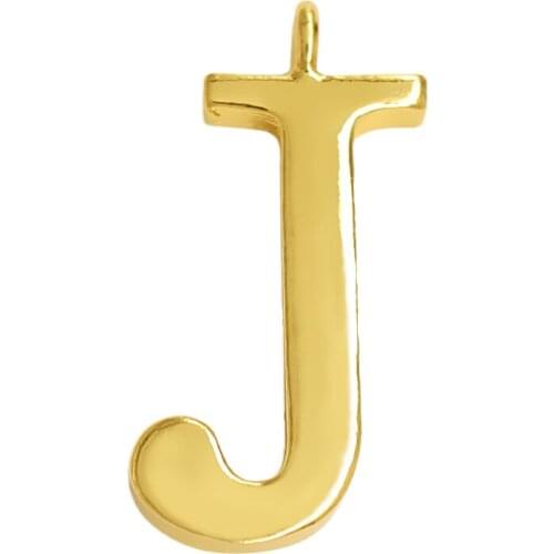 Classical Capital English Letter J Gold Charm Pendant for DIY Jewelry Making