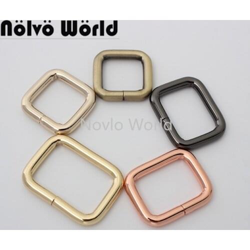 50pcs 5 size 5 colors rose gold 20-27-33-38-50 mm inner non-welded metal rectangle buckle for belt adjustment bag accessories