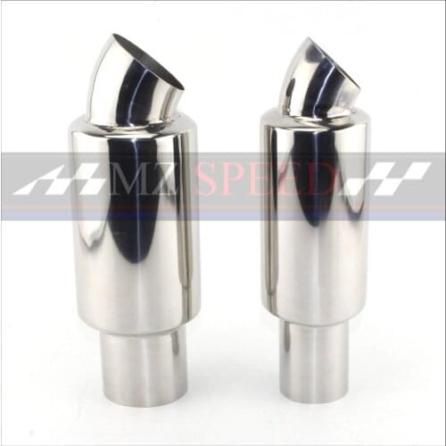 Car Muffler Exhaust Pipe Tip Polished Stainless Steel Burnt Tip And Silencer 2.5 "inlet to 89mm outlet Exhaust tip Muffler