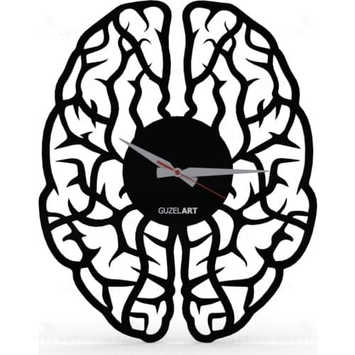 GuzelArt Brain themed wall clock Perfect gift for psychologists neurosurgeons neurologists modern wall decor for hospitals